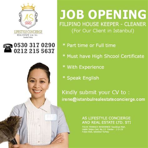 direct hiring housekeeping philippines